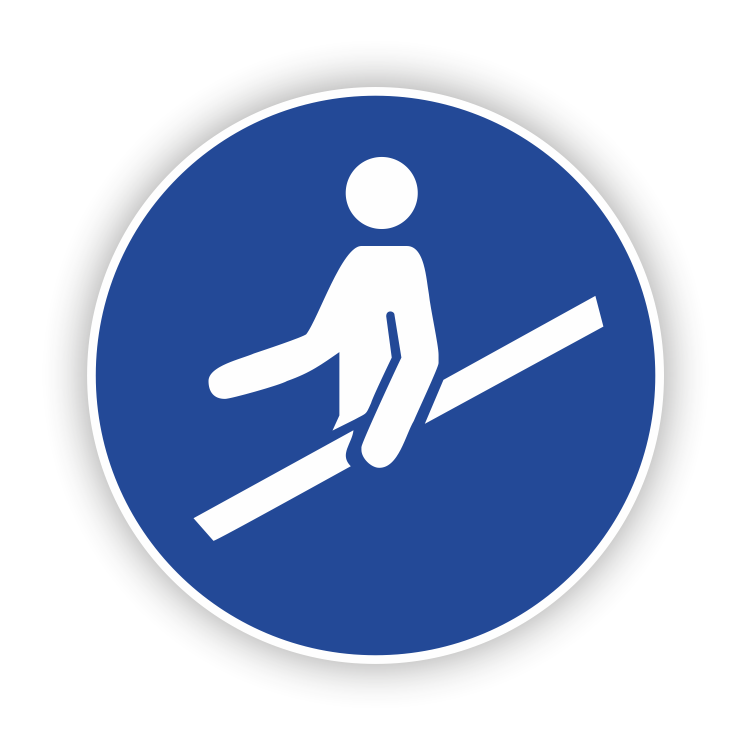 Hand aan reling verplicht  M012