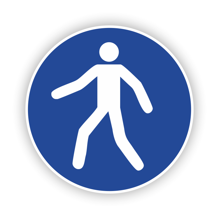 Verplicht looppad of oversteekplaats voor voetgangers M024