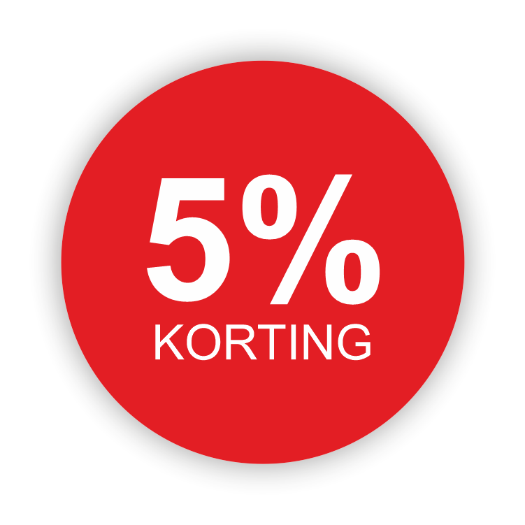 Rood cirkel 5% korting