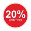 Rood cirkel 20% korting
