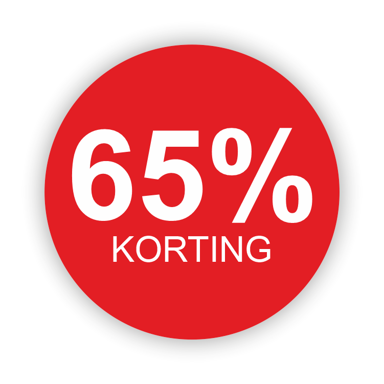 Rood cirkel 65% korting