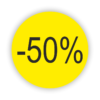 Geel cirkel -50% korting