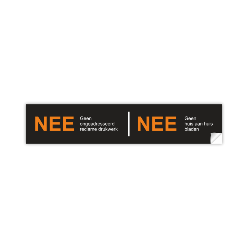 Brievenbus nee nee sticker
