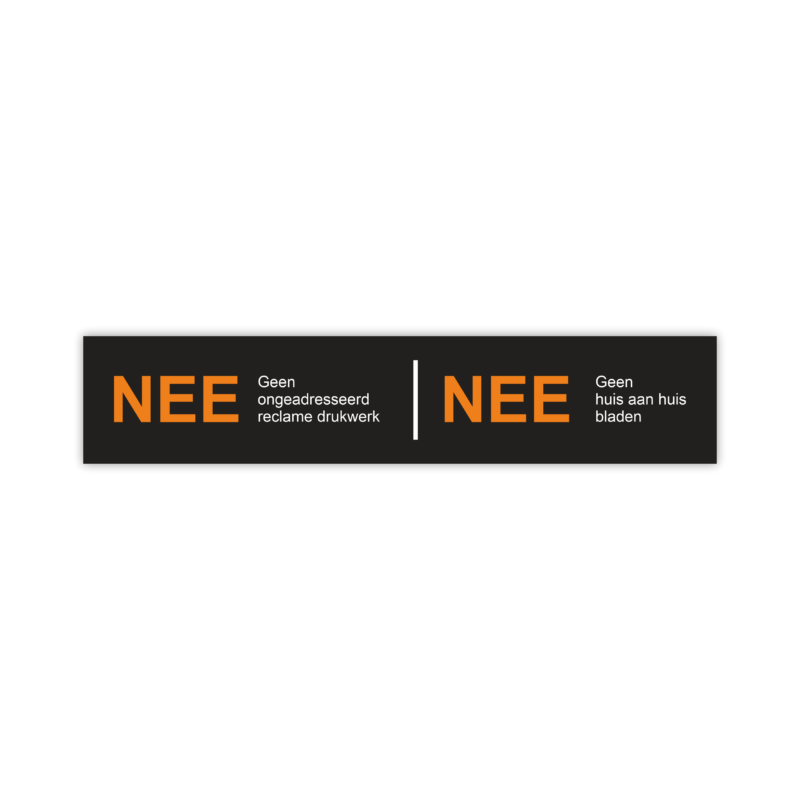 Brievenbus nee nee sticker