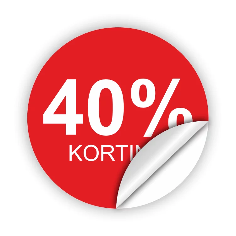 Rood cirkel 40% korting
